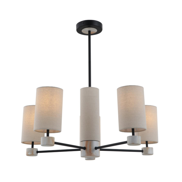 5-İşıq Kətan bej Metal Asma Lampa
